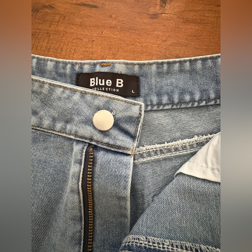 Blue B Collection Rhinestone Fringe Distressed Denim Shorts - Picture 4 of 10